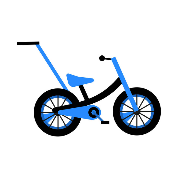 Ilustración plana vectorial. Bicicleta infantil aislada sobre fondo blanco. - Vector, Imagen