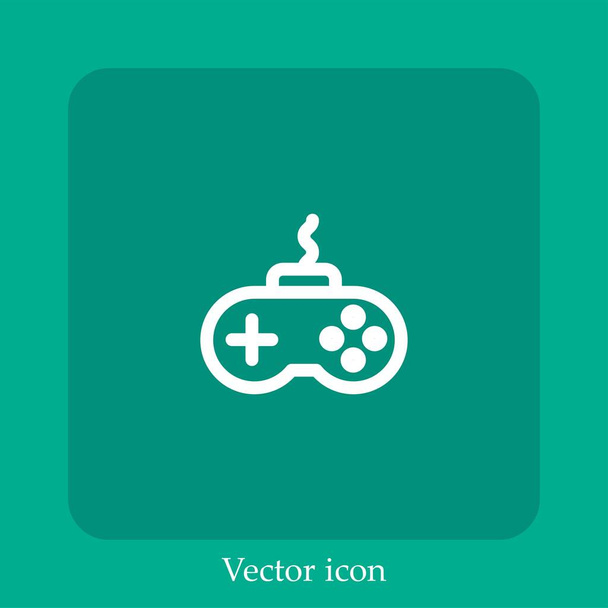 gamepad vector icono icon.Line lineal con carrera editable - Vector, imagen
