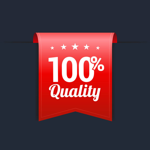 100% Quality Red Label - Vector, Image