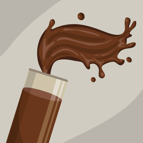 glass with chocolate - Vector, Image