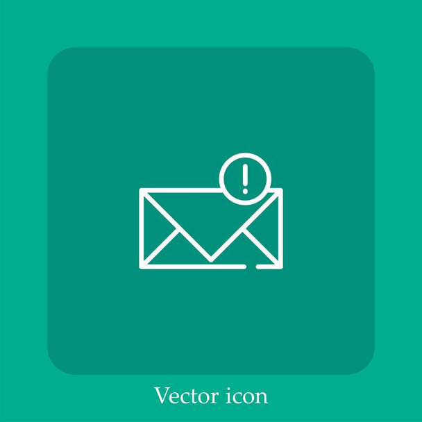 icono de vector de correo electrónico icon.Line lineal con carrera editable - Vector, imagen
