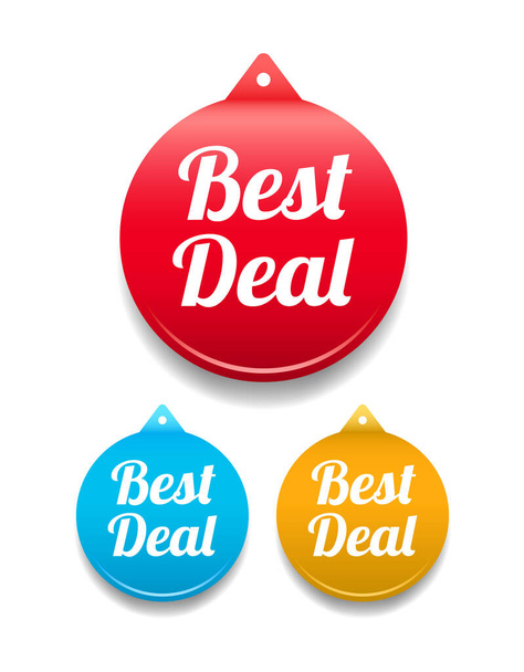 Best Deal Round Tag Vector Set - Vector, Image