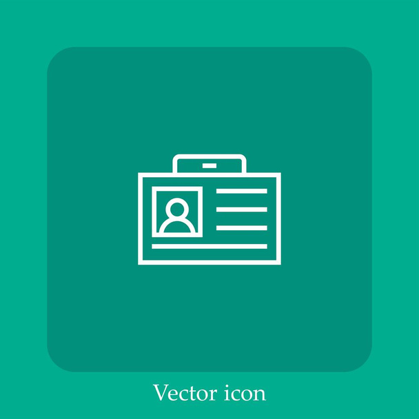 id kaart vector pictogram lineair icon.Line met bewerkbare slag - Vector, afbeelding