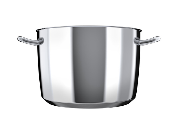 Stainless steel pan without lid - 写真・画像