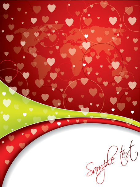 Абстрактная открытка на день Святого Валентина
 - Вектор,изображение