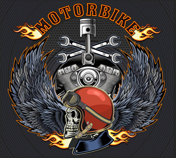 étiquette de moto vintage. illustration de moto - Vecteur, image