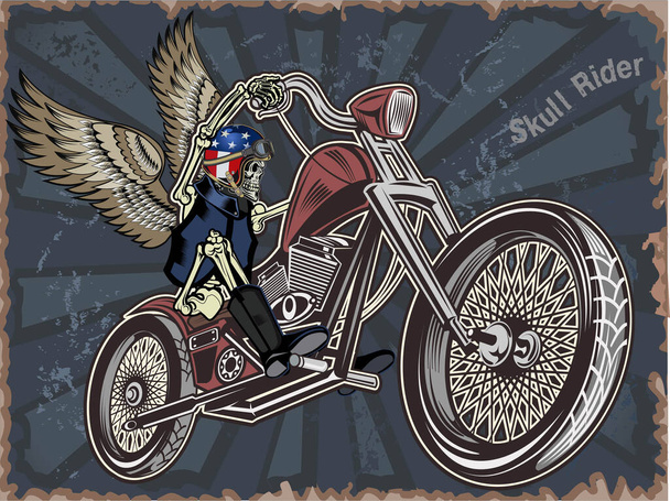 винтажный лейбл мотоцикла. иллюстрация мотоцикла - Вектор,изображение