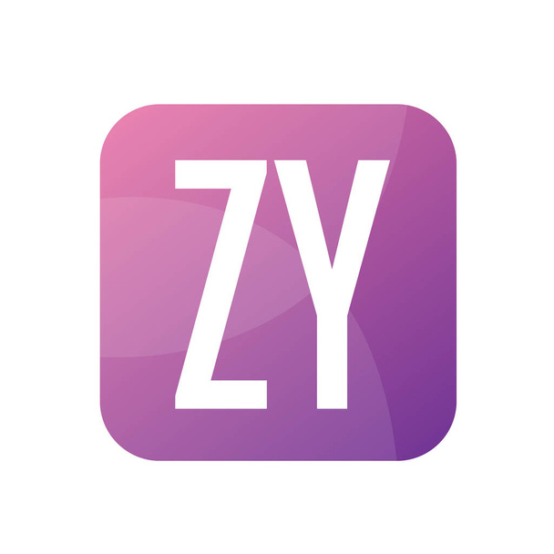 ZY Letter Logo Design With Simple style - Vector, Imagen