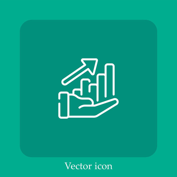 analytics vector pictogram lineair icon.Line met bewerkbare slag - Vector, afbeelding