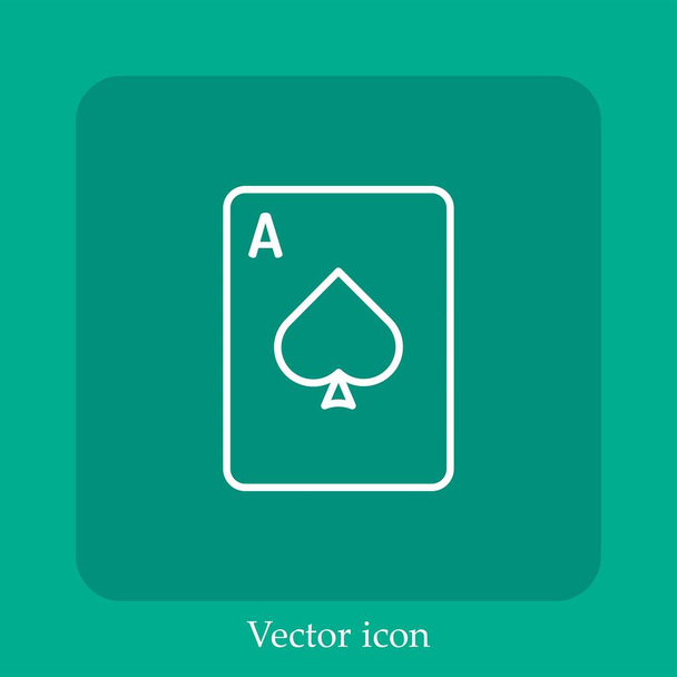 poker karty vektorové ikony lineární ikonou.Line s upravitelným tahem - Vektor, obrázek