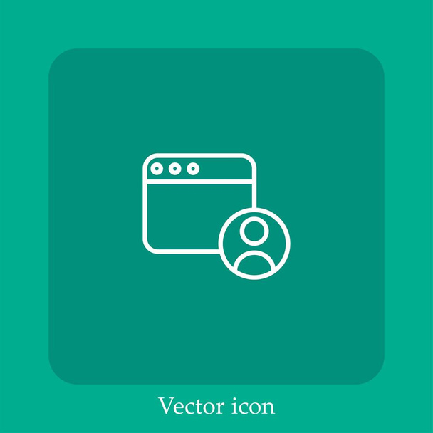 icône vectorielle de page Web icône linéaire.Ligne avec course modifiable - Vecteur, image