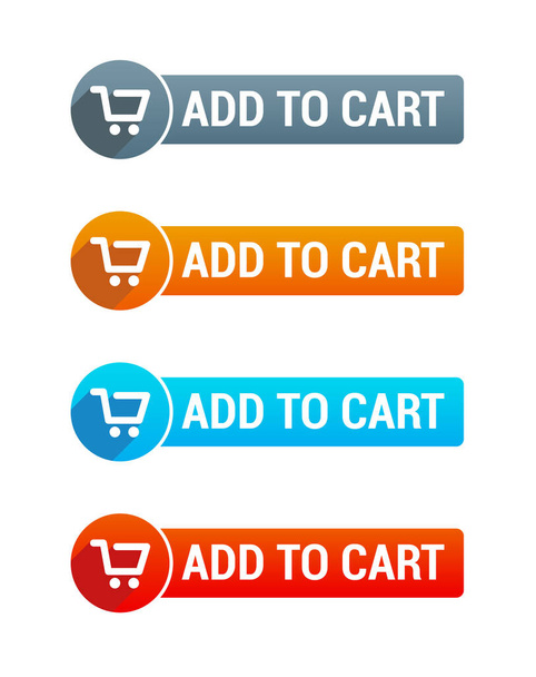 Add To Cart Buttons Vector Illustration - Vector, Image