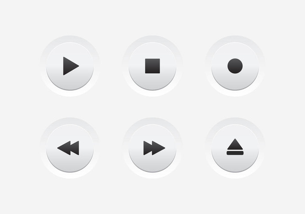 Media Player UI Buttons Vector - Vektori, kuva