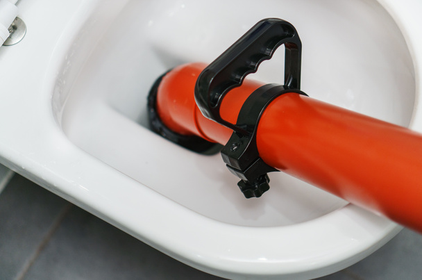 Professional force pump cleaner in toilet bowl. - Photo, Image