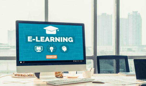 Электронное обучение и онлайн-образование для студентов и университетов. - Фото, изображение