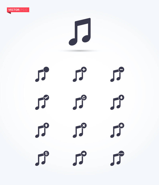 Conjunto de iconos de interfaz multimedia musical - Vector, imagen