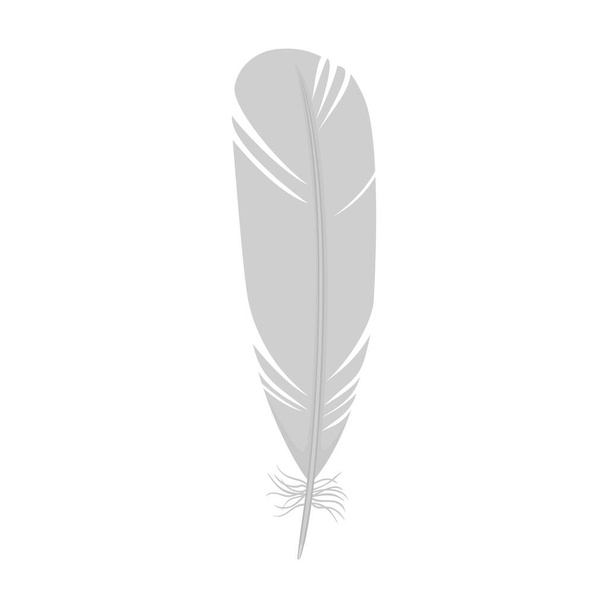 Feather of bird cartoon vector icon.Cartoon vector illustration watercolor of pen. Isolated illustration of feather of bird icon on white background. - Vektör, Görsel