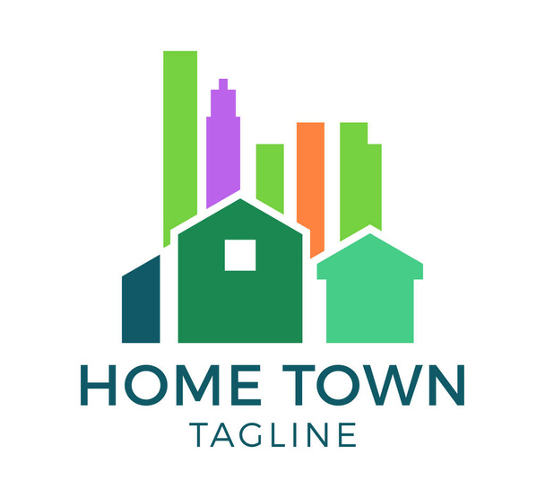 home town vector logo template ontwerp - Vector, afbeelding