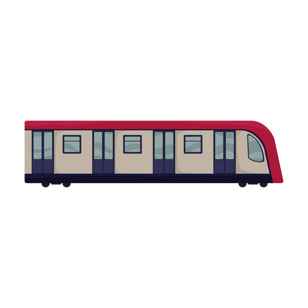 Subway train cartoon vector icon.Cartoon vector illustration cargo. Isolated illustration of subway train icon on white background. - Vector, imagen