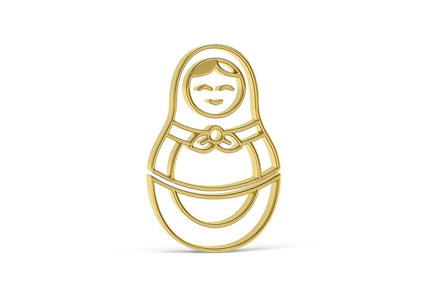 Золотий 3d Російський культовий ікона ізольований на білому тлі - 3d рендеринг - Фото, зображення