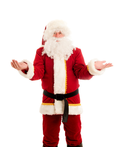 Confused Santa Claus isolated over white - Photo, Image