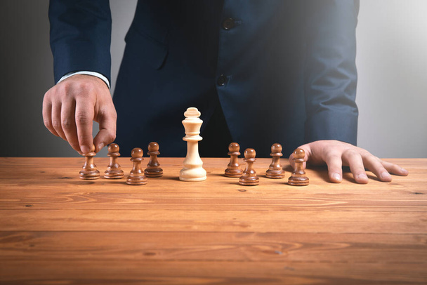 chess board game concept for ideas and competition and strategy, business success concept. business concept - Photo, Image