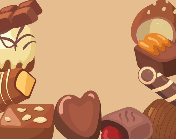 čokoládové bonbóny rám - Vektor, obrázek