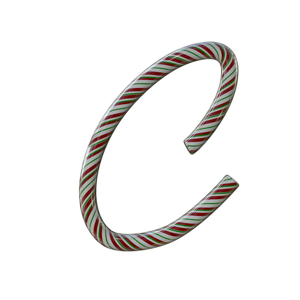Glossy Candy Cane Holiday Text Schrift C - Foto, Bild