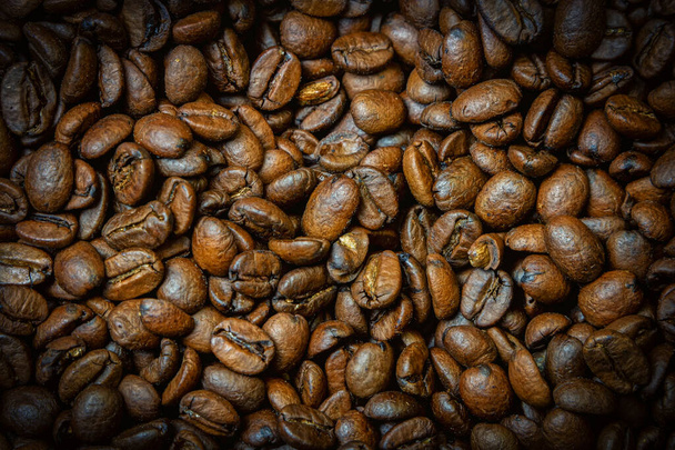 挽く準備ができてコーヒー豆の閉じる - 写真・画像