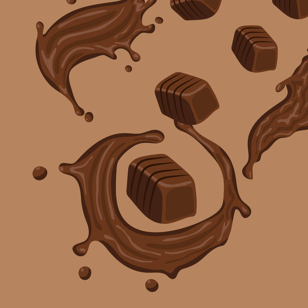 liquids chocolates bars - Vector, Image