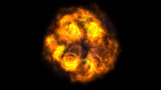 explosion de boule de flamme de feu dans l'espace, illustration abstraite - Photo, image