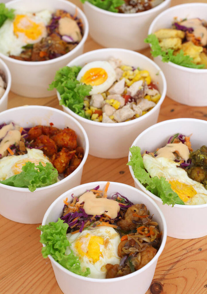 Spicy Homemade Korean. Korean yangnyeom chicken rice bowl bento - Photo, Image