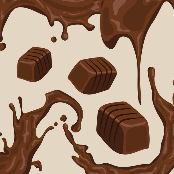 bars liquids chocolates - Vector, Image