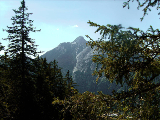 Mittenwald via ferrata in Bavarian Alps, Germany in summertime - Foto, afbeelding