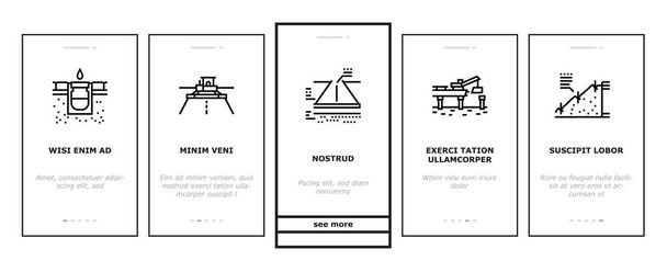 Construção Rodoviária Ícones de Onboarding Set Vector - Vetor, Imagem