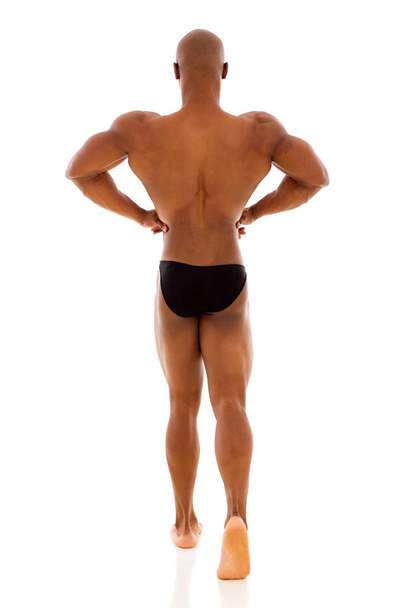 rear view of male african american bodybuilder - Foto, afbeelding