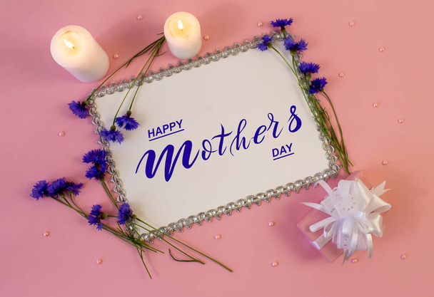 Χαρούμενη γιορτή της μητέρας! Επίπεδο Lay, Μπάνερ, Συγχαρητήρια για την Ημέρα της Μητέρας - Φωτογραφία, εικόνα
