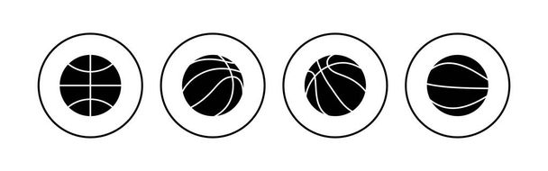 Juego de iconos de baloncesto. Icono de pelota de baloncesto. Baloncesto logo vector icono - Vector, imagen