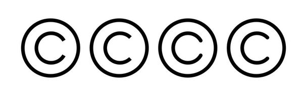 Urheberrechtssymbole gesetzt. Urheberrechtszeichen - Vektor, Bild