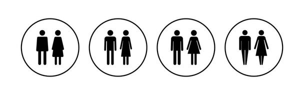 Mann und Frau Ikone gesetzt. männliches und weibliches Symbol - Vektor, Bild