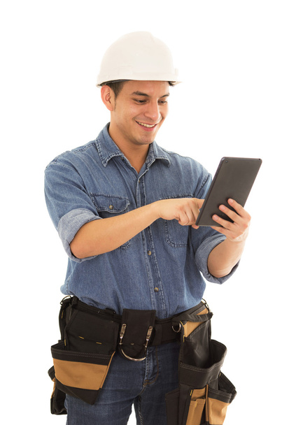 handyman with tablet - Фото, изображение