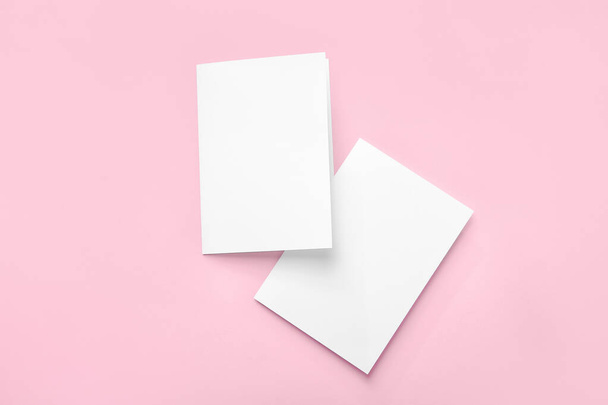 Blank brochures on color background - Photo, Image