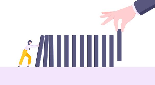 Business resilience or domino effect metaphor vector illustration concept. - Vector, Image