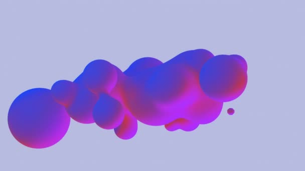 Жидкостная анимация фон жидкости сфера формы фиолетовый и розовый абстрактные. 3D рендеринг 4K - Кадры, видео