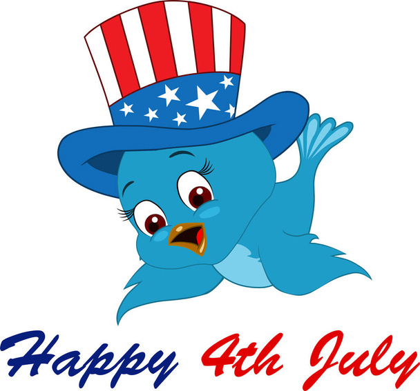 Patriot Bird boldog július 4-i plakátot - Vektor, kép