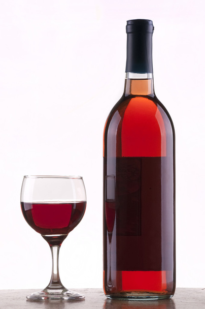 Glass and bottle of rose wine - Photo, Image