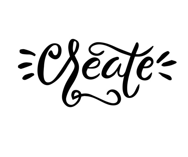 create lettering, vector illustration  - Vektör, Görsel