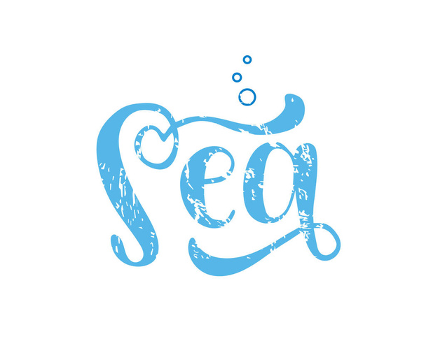 sea lettering, vector illustration - Вектор,изображение