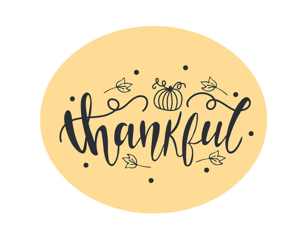 thankful lettering on white background, vector illustration - Vector, Image