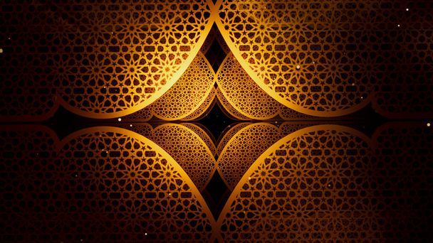 ilustração 3D fundo para publicidade e papel de parede em padrão islâmico e cena ramadã. Renderização 3D no conceito de festival. - Foto, Imagem